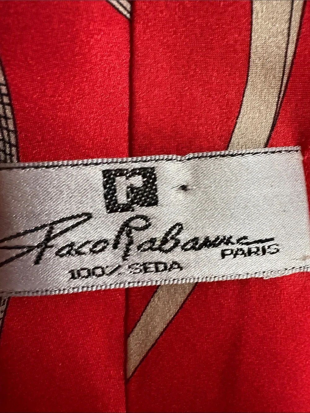 Paco Rabanne 💯 % silk Red Equestrian Print Men’s Tie